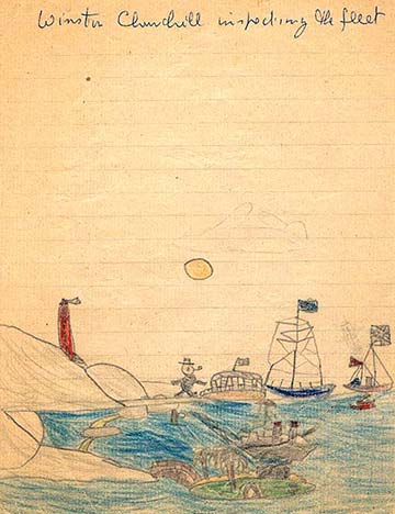 Churchill inspecting the fleet